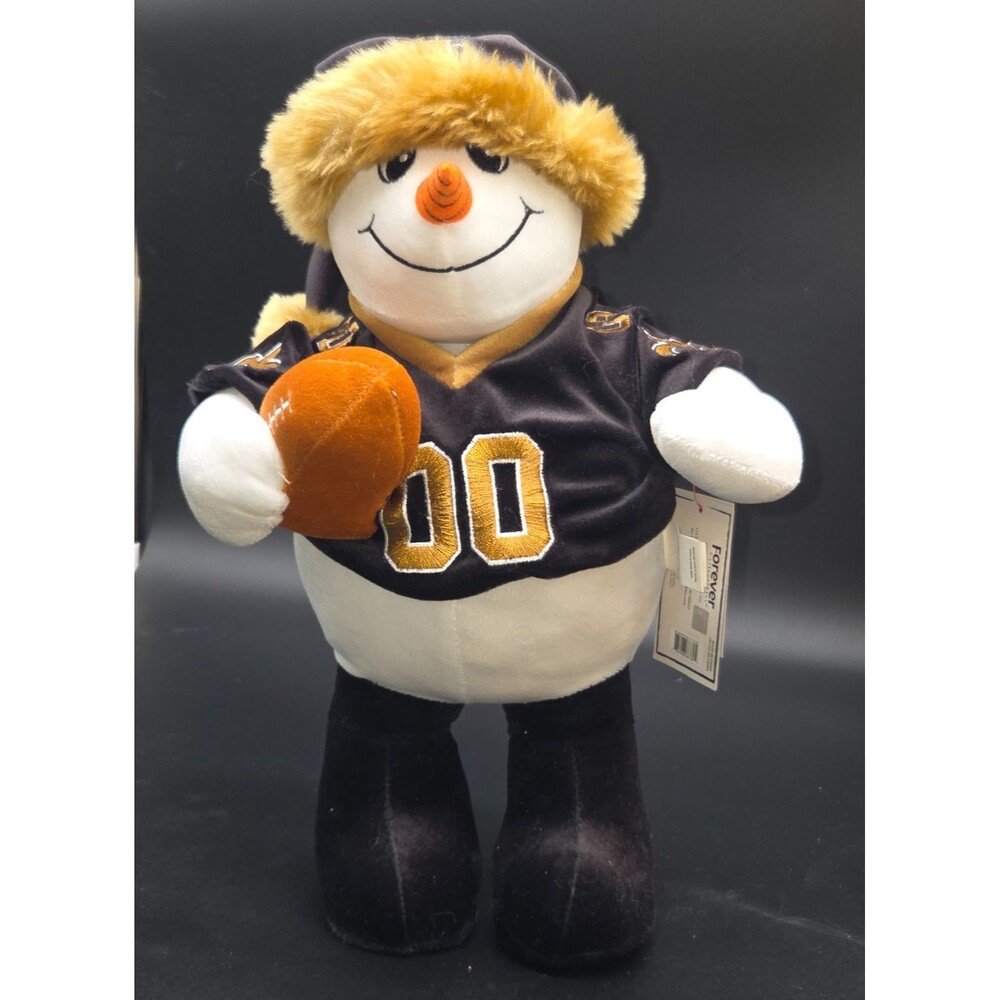 New Orleans Saints Football Plush Standing Snowman Decoration